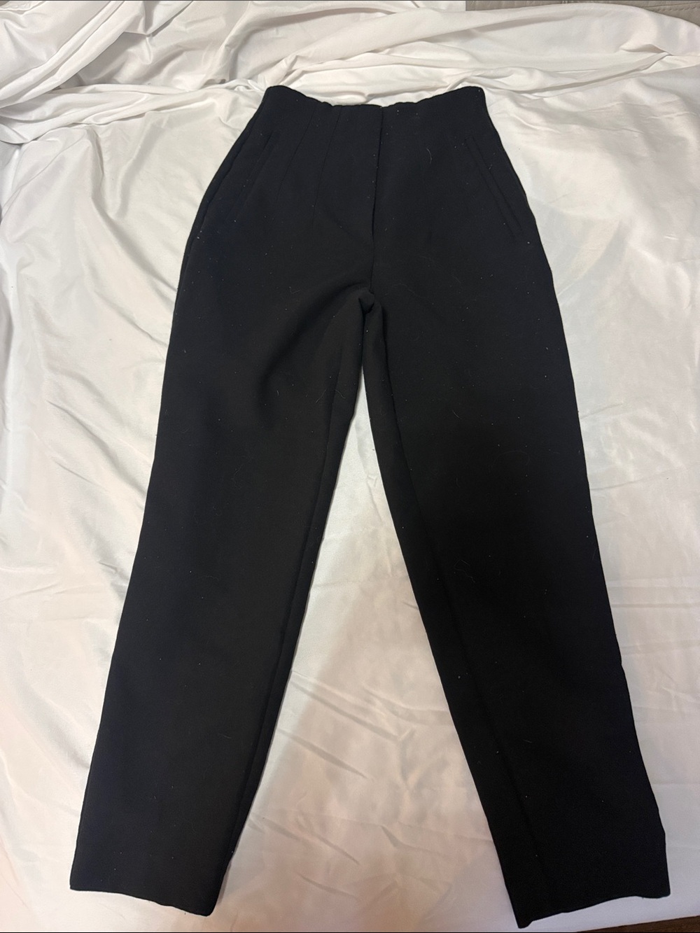Zara Black High-Waist Tailored Trousers